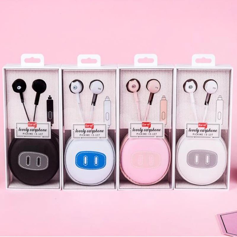 Наушники с мультяшной Свинкой наушники-вкладыши микрофоном сумка для хранения