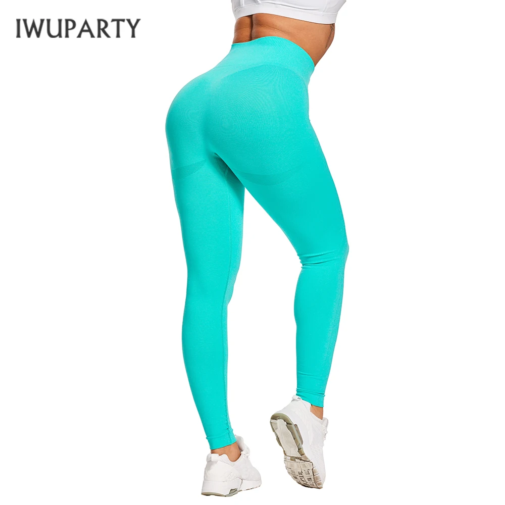 

IWUPARTY Sport Seamless Leggings High Waist Gym Fitness pants Women Elastic butt booty leggins Tummy Control Joga Pants Stretchy