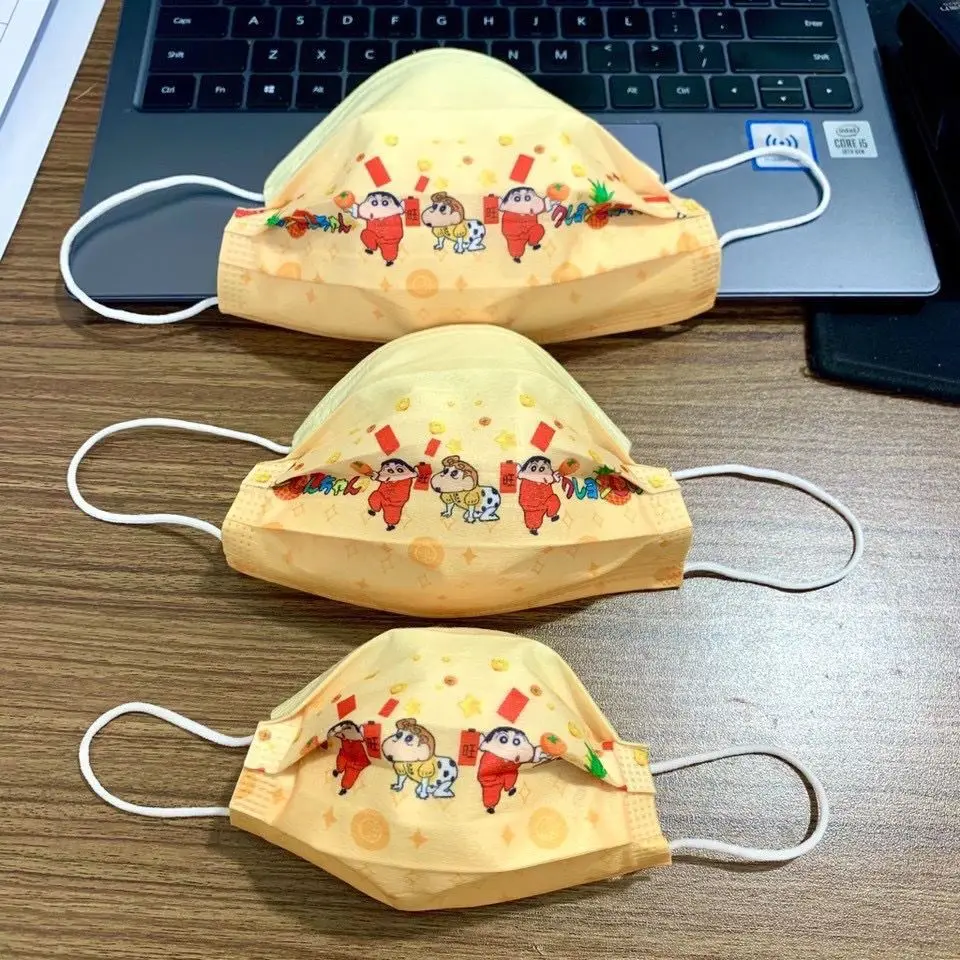 Маски одноразовые для взрослых с мультяшным принтом От 0 до 3 лет 50 шт. | Аксессуары