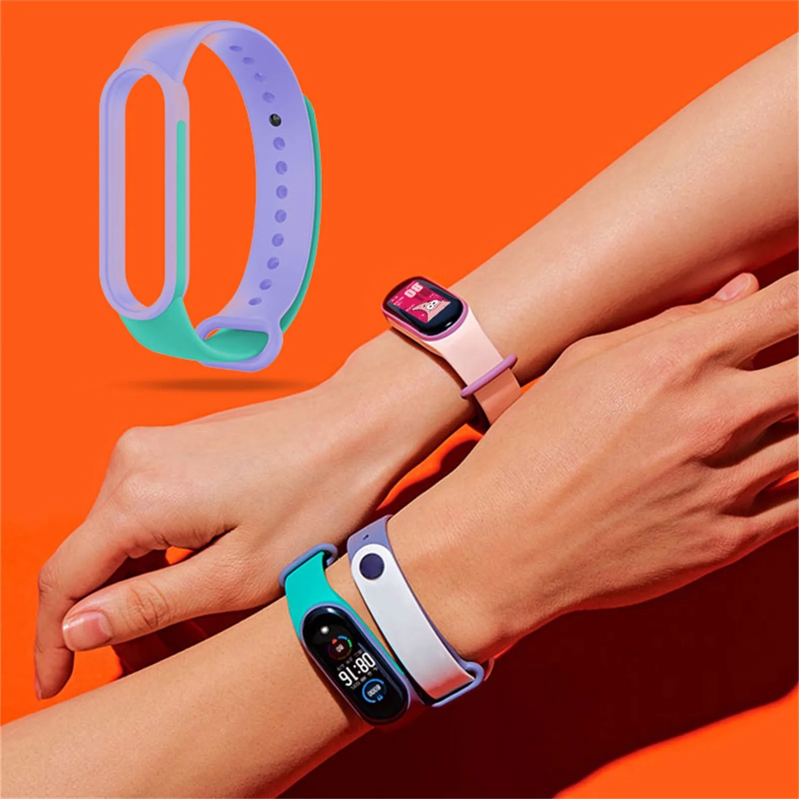 Сменный Браслет аксессуары для умных часов подходит Xiaomi Mi Band 6 с силиконовым