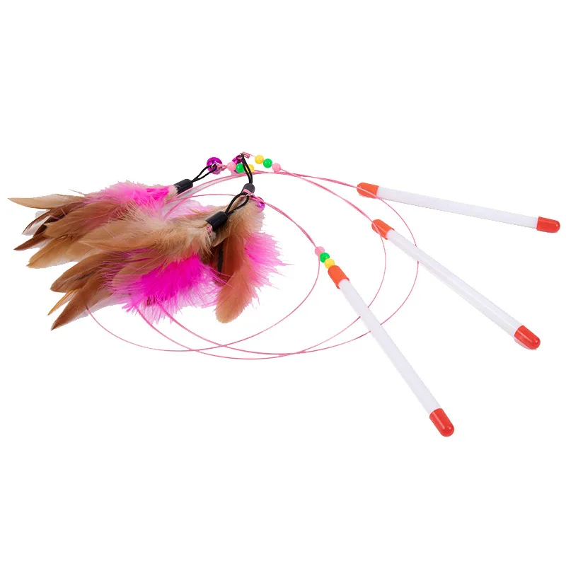 

Cat toys, steel wire feather bells, funny cat stick, cat entertainment, self-hey interactive funny cat stick, pet supplies