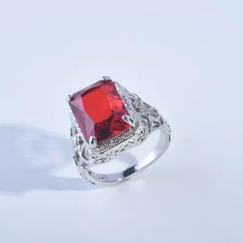

Best Selling Vintage Ruby Engagement Ring In Europe and America Cross-border Source Hand Jewelry Wholesale R395