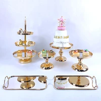 3tier 3 6pcs wedding cake stand set gold mirror metal cupcake beautiful tray dessert display decoration tools