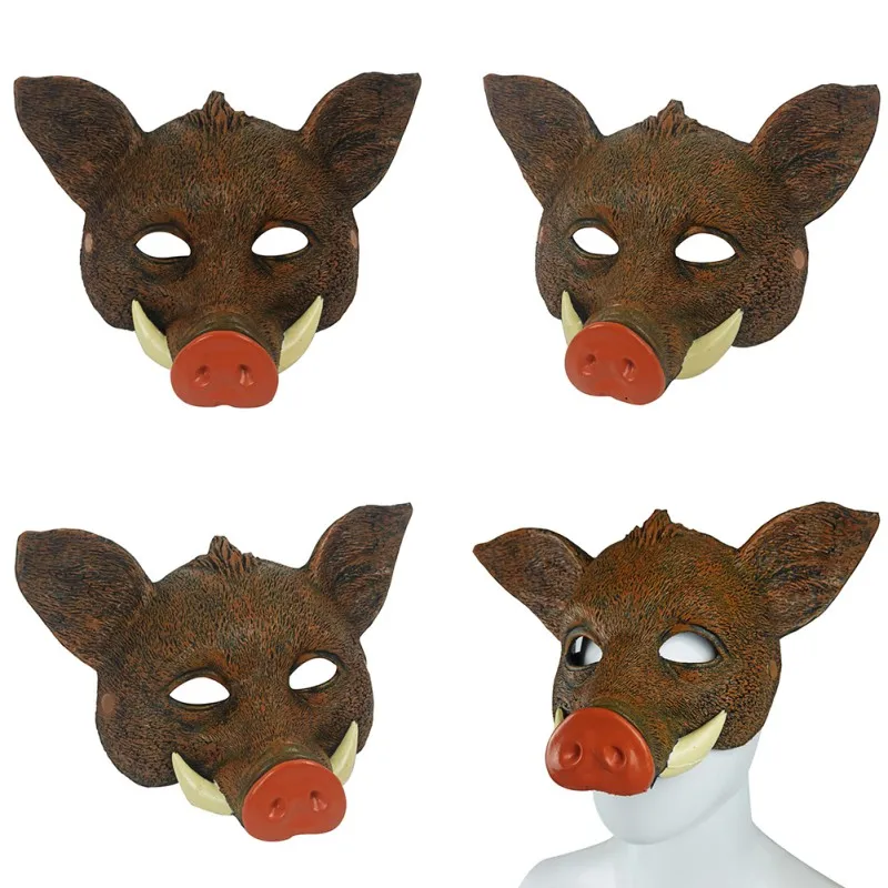 Маска на голову дикого кабана для взрослых реквизит из искусственной пены