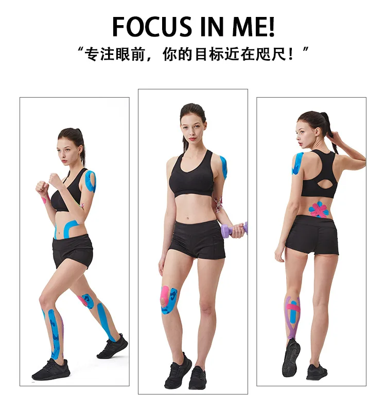 

5cm*5m Upgraded Pre Cut Muscle Tape Roll Kneepad Internal Cotton Adhesive Kinesiology Patch Injury