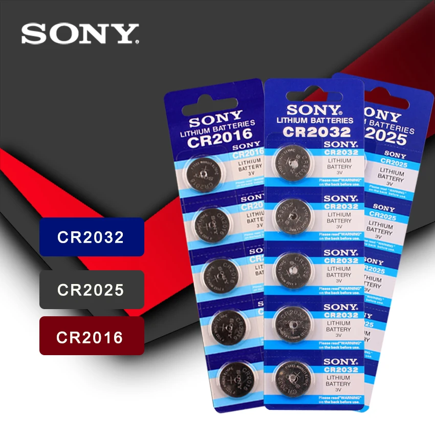 Оригинальный аккумулятор cr2032 cr 2025 cr2016 для SONY 15 шт. 3 в батарейки монет часов