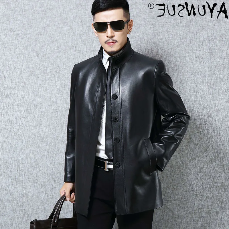 

Куртка мужская Осенняя из натуральной овечьей кожи, ветровка, парка большого размера 5XL, LXR923