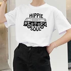 HIPPLE душа BUSE из хлопка с принтом Хлопковая женская футболка с о-образным вырезом Графический Футболка Femme Эстетическая одежда футболка с короткими рукавами, повседневные свободные топы