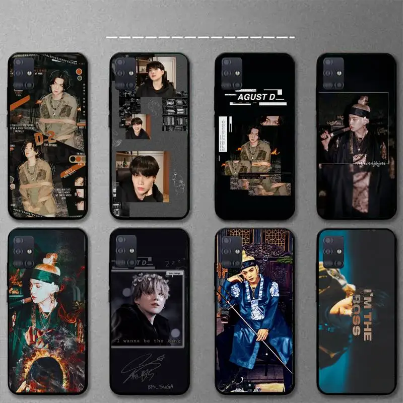 

Agust D suga king Phone Case For Samsung J7 J8 J6 J5 J4 J2 plus prime 2018 2016 soft Cover Fundas
