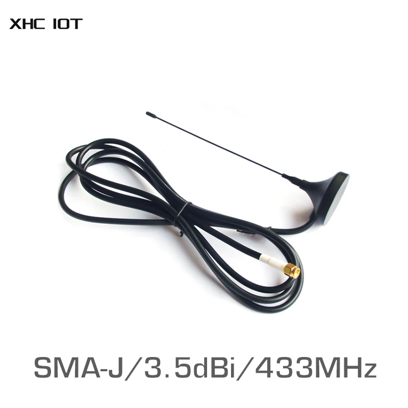 

433MHz Wifi Antenna SMA-J Male Connector Omni Direction uhf 433 MHz 3.5dBi High Gain XHCIOT TX433-XP-100 Wifi Magnetic Antenna