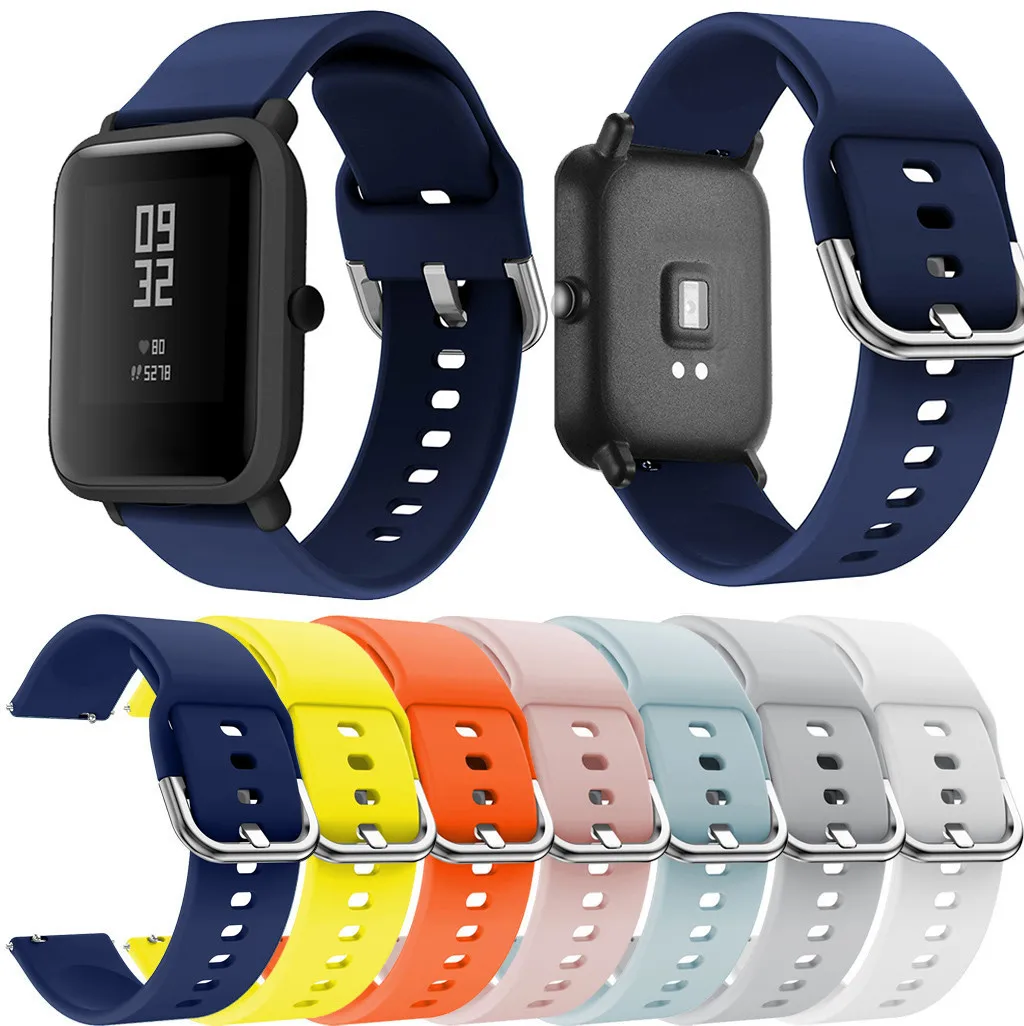Ремешок сменный из мягкого силикона для наручных часов Xiaomi Huami Amazfit Bip Youth