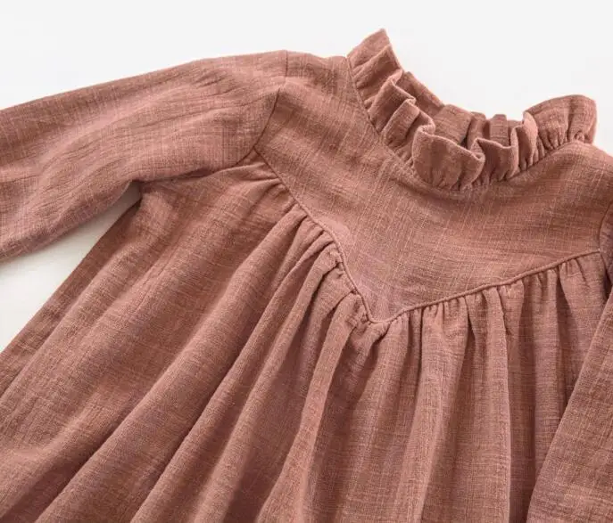 Новое платье с v-образным вырезом для маленьких девочек винтажное в корейском и