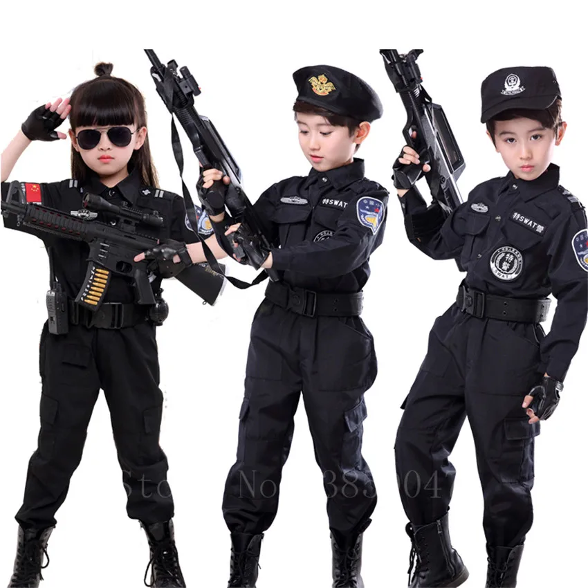 Детский карнавальный костюм полицейского на Хэллоуин Нарядная короткая и