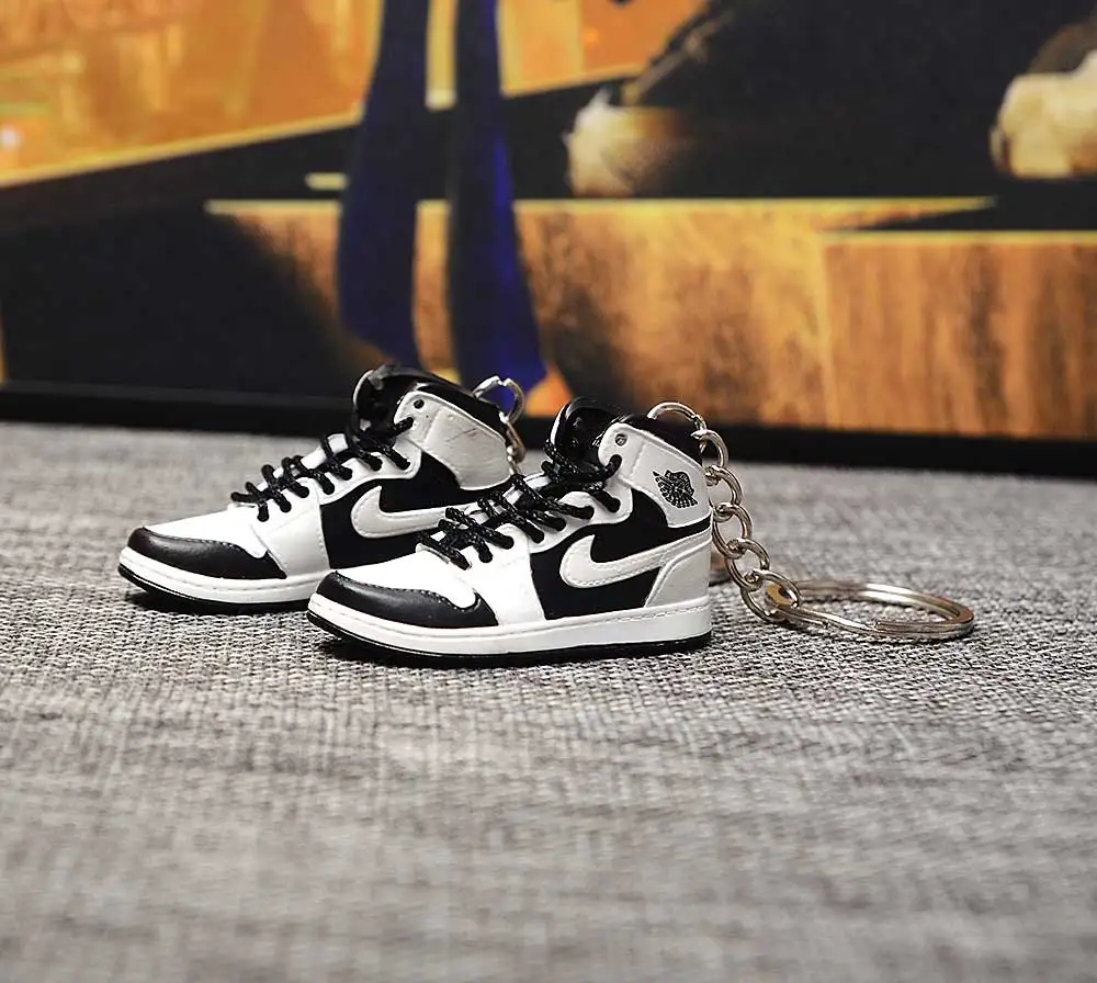 a pair w metal ring Дропшиппинг тапки обуви брелок 1 3D мини-кроссовки "OW CHICAGO" Спортивная обувь тапки брелки - Цвет: a pair w metal ring