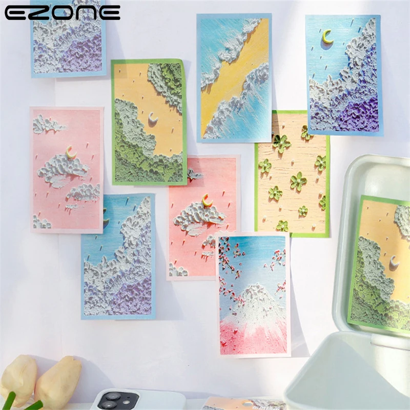 

EZONE 80 Sheets Sakura Oil Painting Sticky Notes Decoration Memo Pad DIY Scrapbooking Journal Notepad Stationery School Supplies