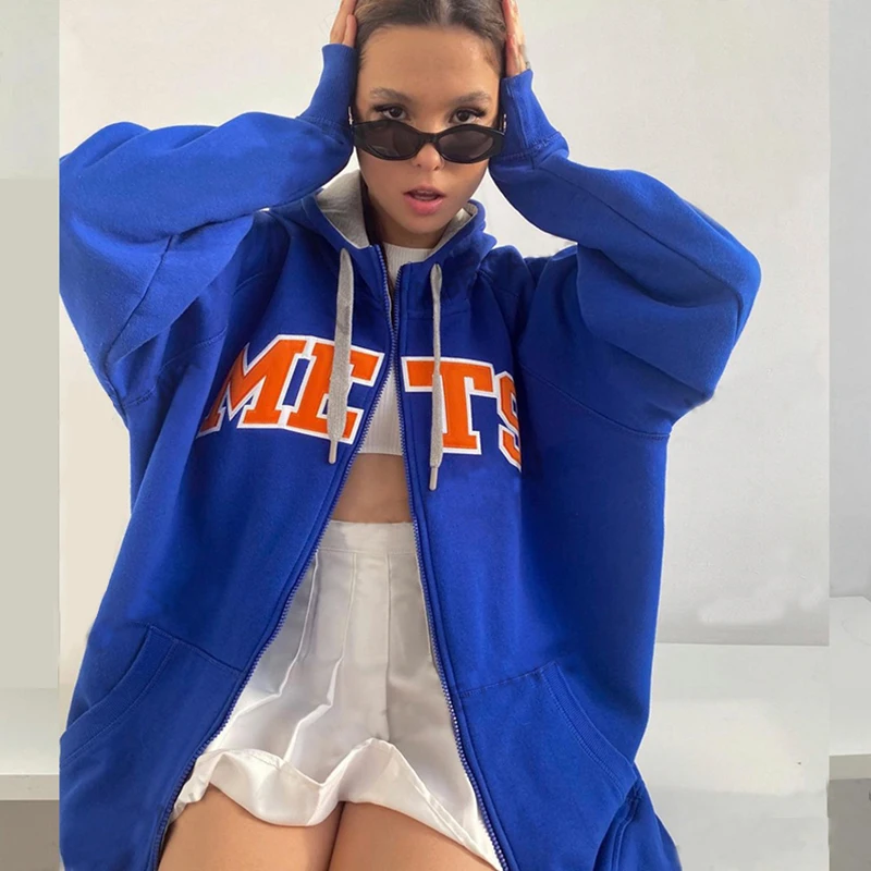 

Fried Street Women's Hoodie Harajuku Edition Loose Oversized Sweatshirt Long Sleeve Hooded Sweatshirt Jacket Cardigan y2k E-girl