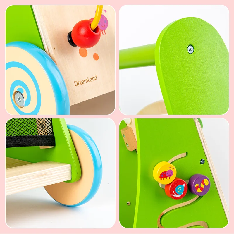 

Children's walker multifunctional wooden trolley bebe learning to walk Parent-child play house stroller toy gifts for baby