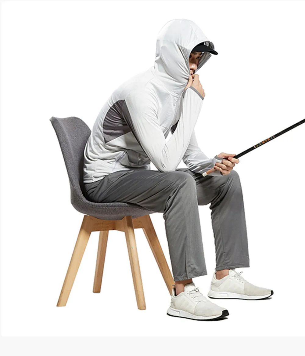 

Mens Casual Hiking Jacket Coat Full Zipper Long Sleeve Outdoor Sport Hoodie Tops Sweatshirts Quick Dry Breathable Fishing Shirt