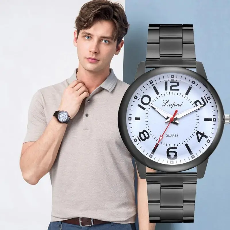 Модные женские наручные часы со стальным ремешком с арабскими цифрами