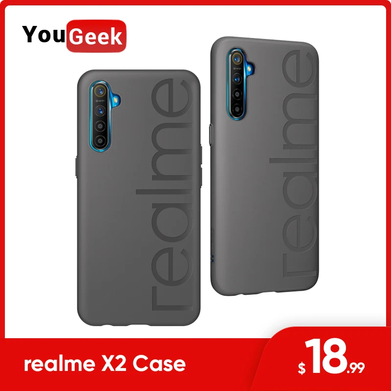 Оригинальный чехол realme x2 из искусственной кожи + ТПУ устойчивый к царапинам