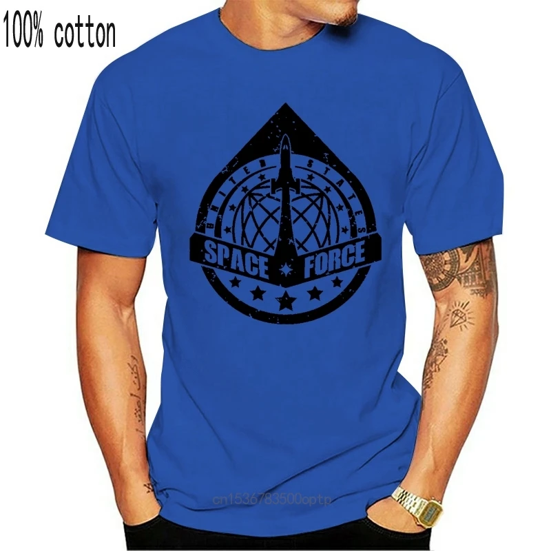 

New Mens Space Force Badge Tshirt Funny Trump Usa Politics Tee For Guys (Dark Fashion Cool Tee Shirt
