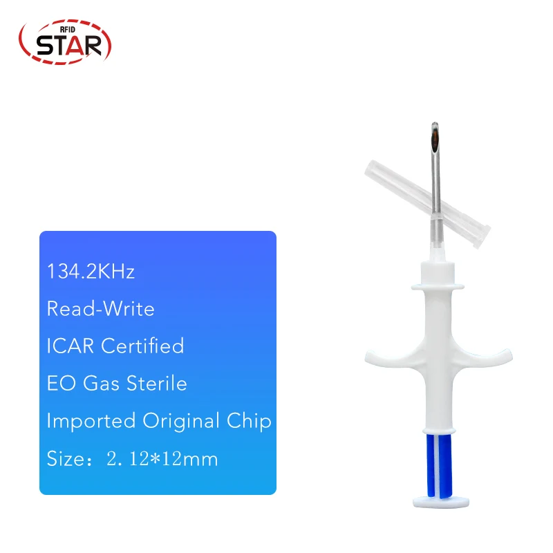 Pet ID микрочип шприц 2 12x12m ISO11784/785 FDX-B животных RFID считыватель инжектор IP67 134 кГц