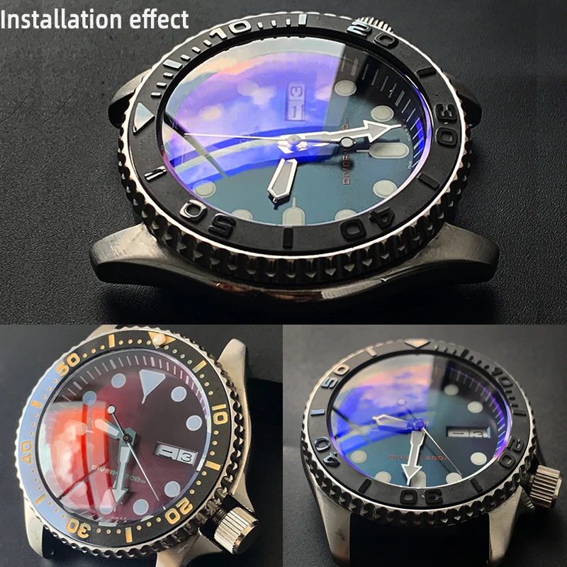 MOD SKX007 Double dome Sapphire glass for Seiko brand SKX009 SRPD55 SRPD71 Watch crystal   High Quality watch Parts
