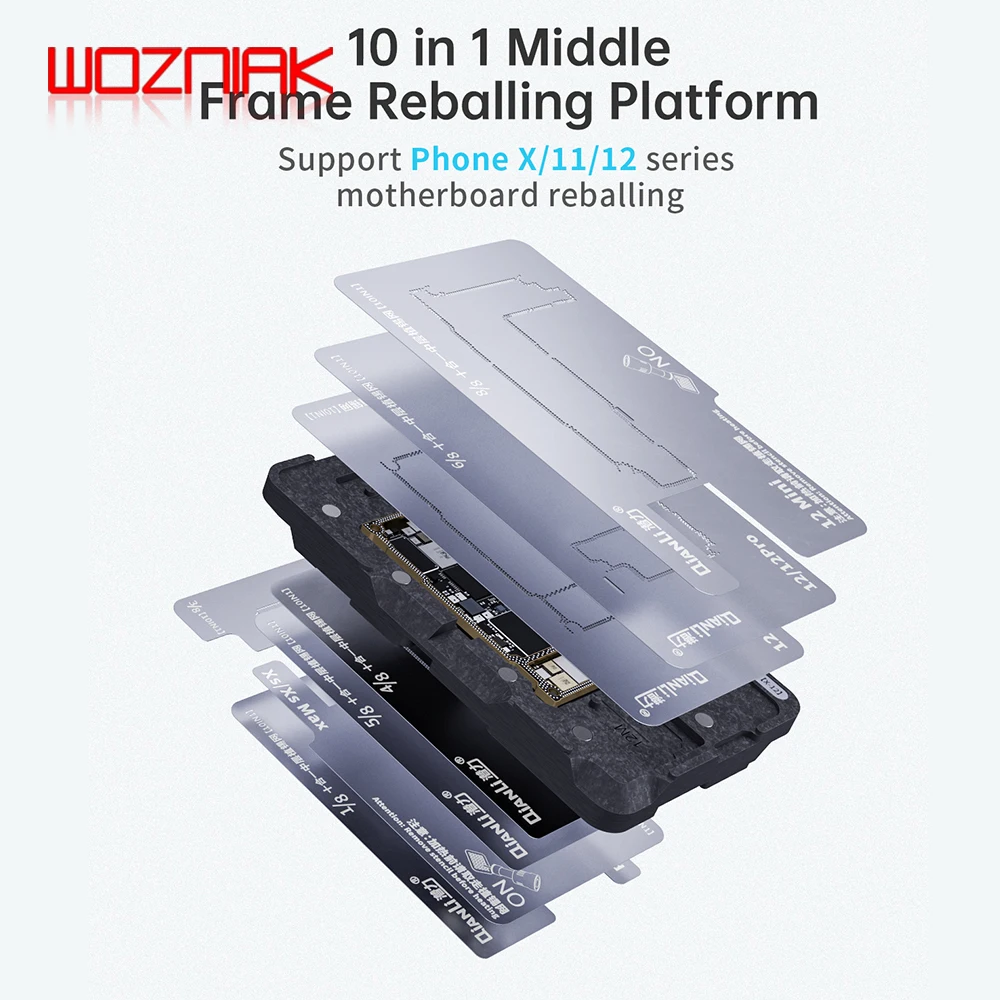 QIANLI 10 в 1 средний слой магнитный 3D BGA оловянный посадочный стол для iphone x 12promax
