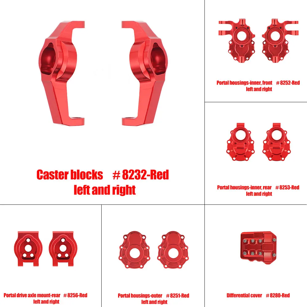 

TRX4 Aluminum Front Rear Portal Drive Housing Steering Knuckle C Hub Portal Cover Set for 1/10 RC Crawler TRAXXAS TRX-4 Parts