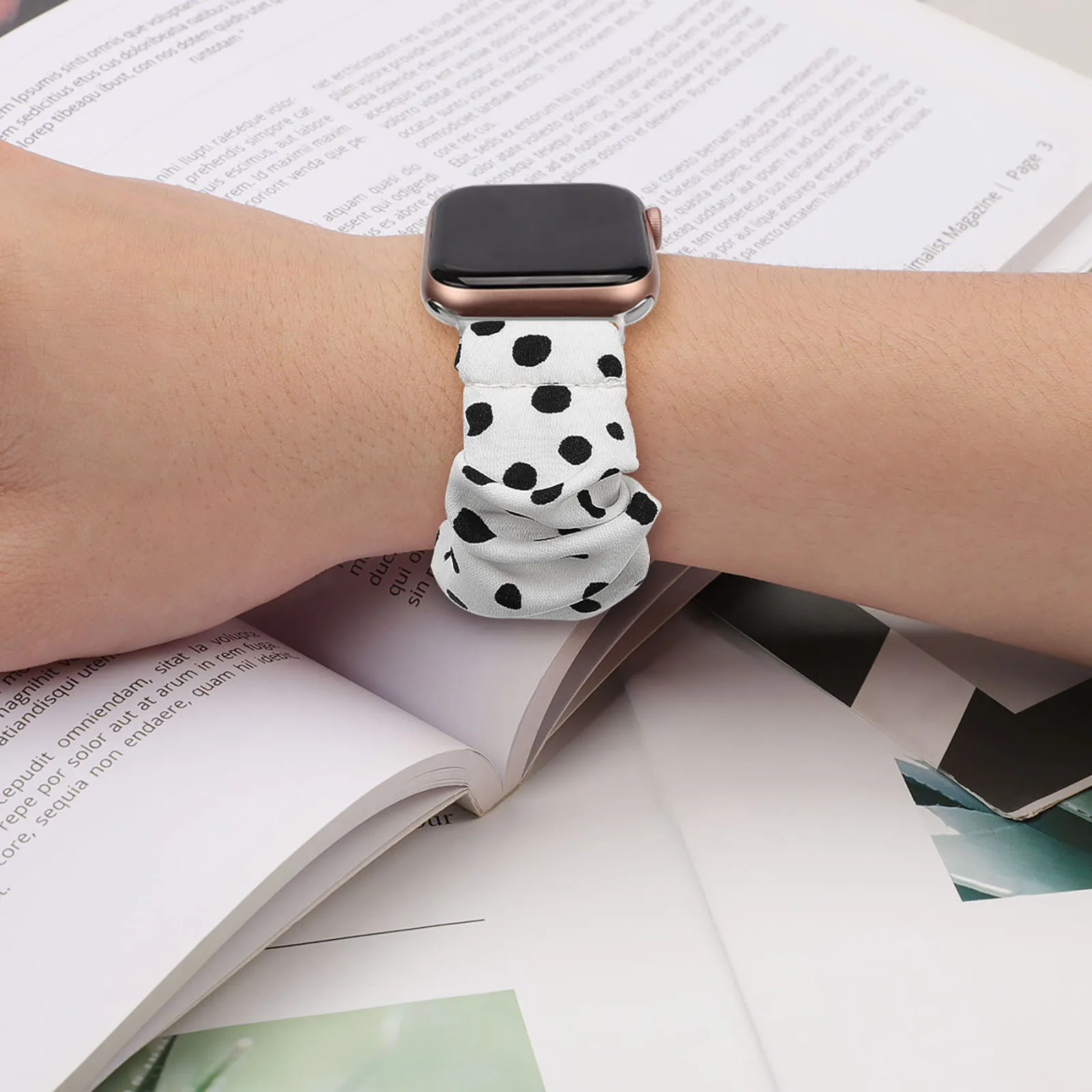 Новый ремешок для Apple Watch милый эластичный с принтом волос 42 мм S/L сменный часов
