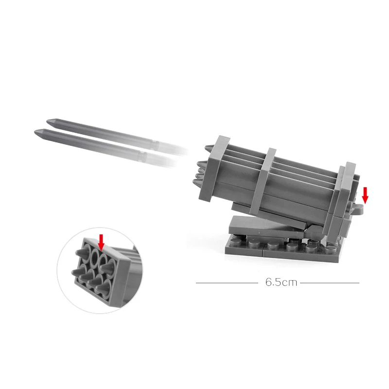 2pcs/10pcs Mini Missile/Bazooka Building Blocks WW2 Weapon Army Accessories MOC Military Bricks Toys for Children Gifts - купить по