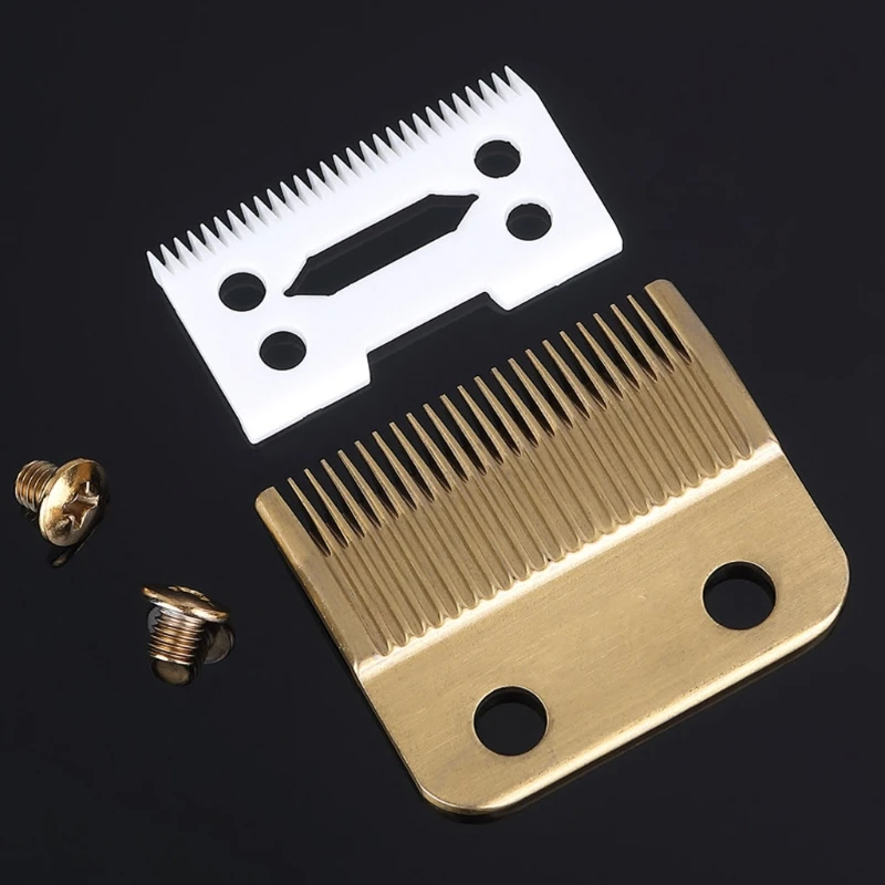 

2pcs Ceramic Stainless Steel Cordless Clipper Blades with 2 Hole Replacement Bla