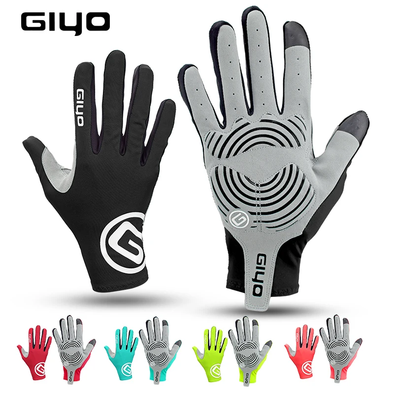 Зимние велосипедные перчатки GIYO длинные на полпальца Нескользящие гелевые для