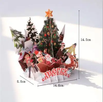 3D открытки рождественский подарок открытка с наклейками-конвертами Детские