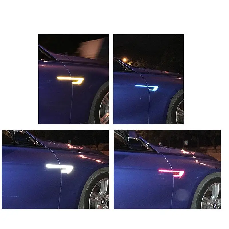 2Pcs Reflective Strips Car Door Guard Carbon Fiber Molding Accent Trim Molding Protection Strip Scratch Protector Crash Stickers