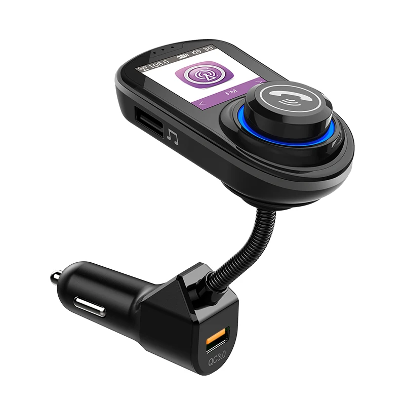 Автомобильный FM трансмиттер с цветным экраном Bluetooth 5 0 беспроводной модулятор mp3