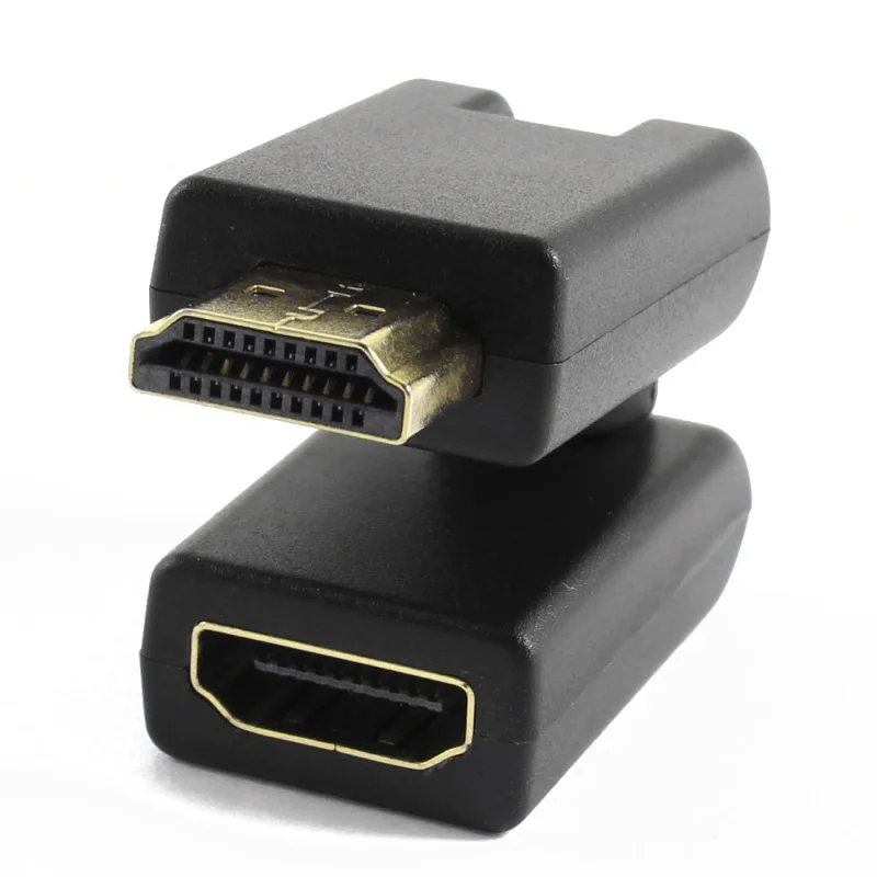 Поворот на 360 градусов V1.4 HDMI штекер гнездо адаптер Черный|Кабели HDMI| |