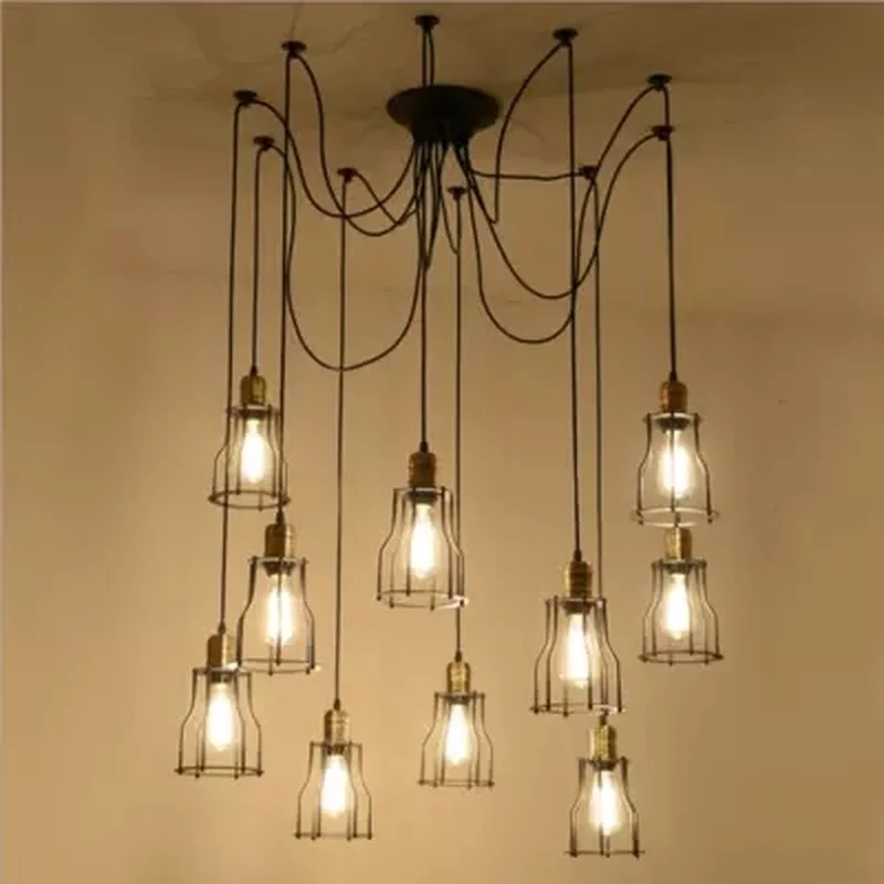 Антикварная ретро-люстра Эдисона в виде паука подсветильник светильник для