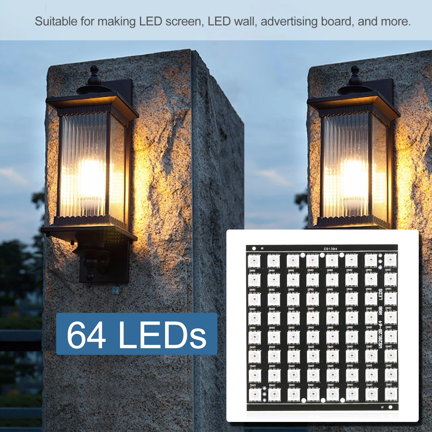 WS2812B 64 8*8 пикселей RGB умная светодиодная плата для разработки полноцветный привод