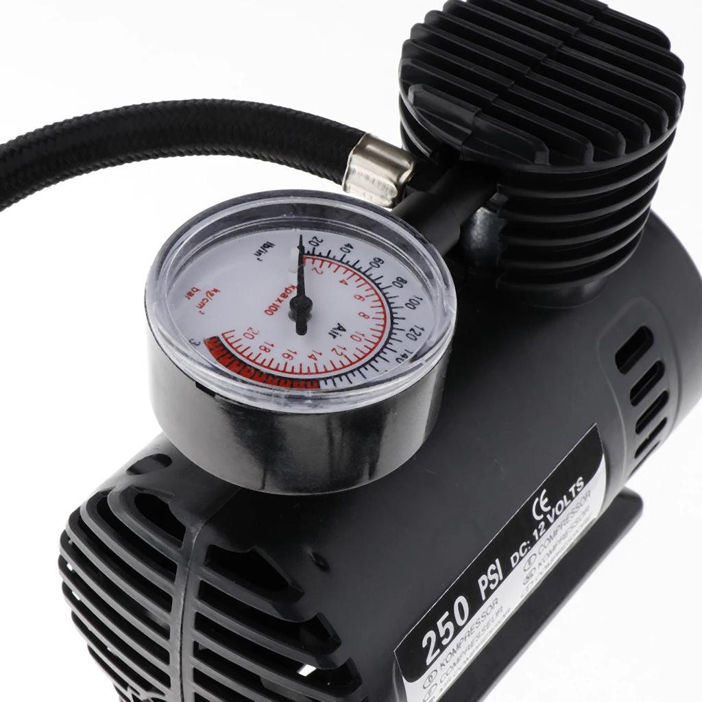 

300 PSI 12V Car Auto Pump Tire Inflator Mini Air Compressor with Gauge