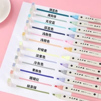 12 colors6pcs cute super soft tip mild double head highlighter pen color kawaii marker pen journal fluorescent pen stationery