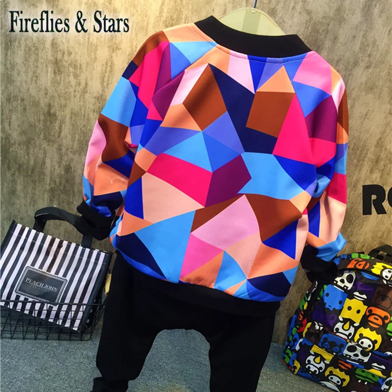 2 шт. детский спортивный костюм с геометрическим рисунком на возраст 2-7 лет |