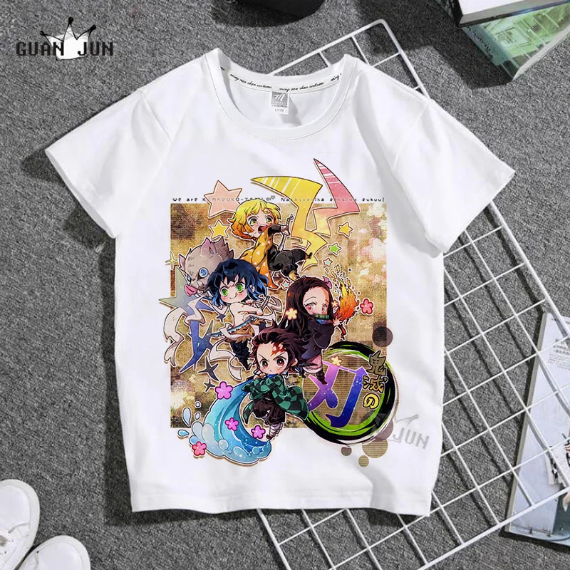 

Demon Slayer Unisex Summer New T-shirt Fashion Girls Tshirts Harajuku Retro Boy Tshirt Round Neck Kids Tshirt