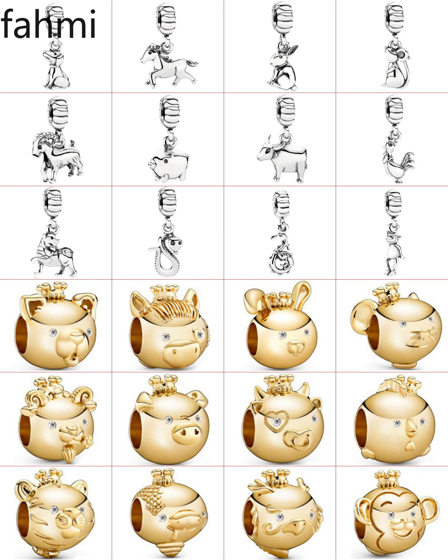 

Новинка, модная подвеска Fahmi2021 из стерлингового серебра 925 пробы «сделай сам» в виде мультяшной креативной основы, цепочка со знаками Зодиак...