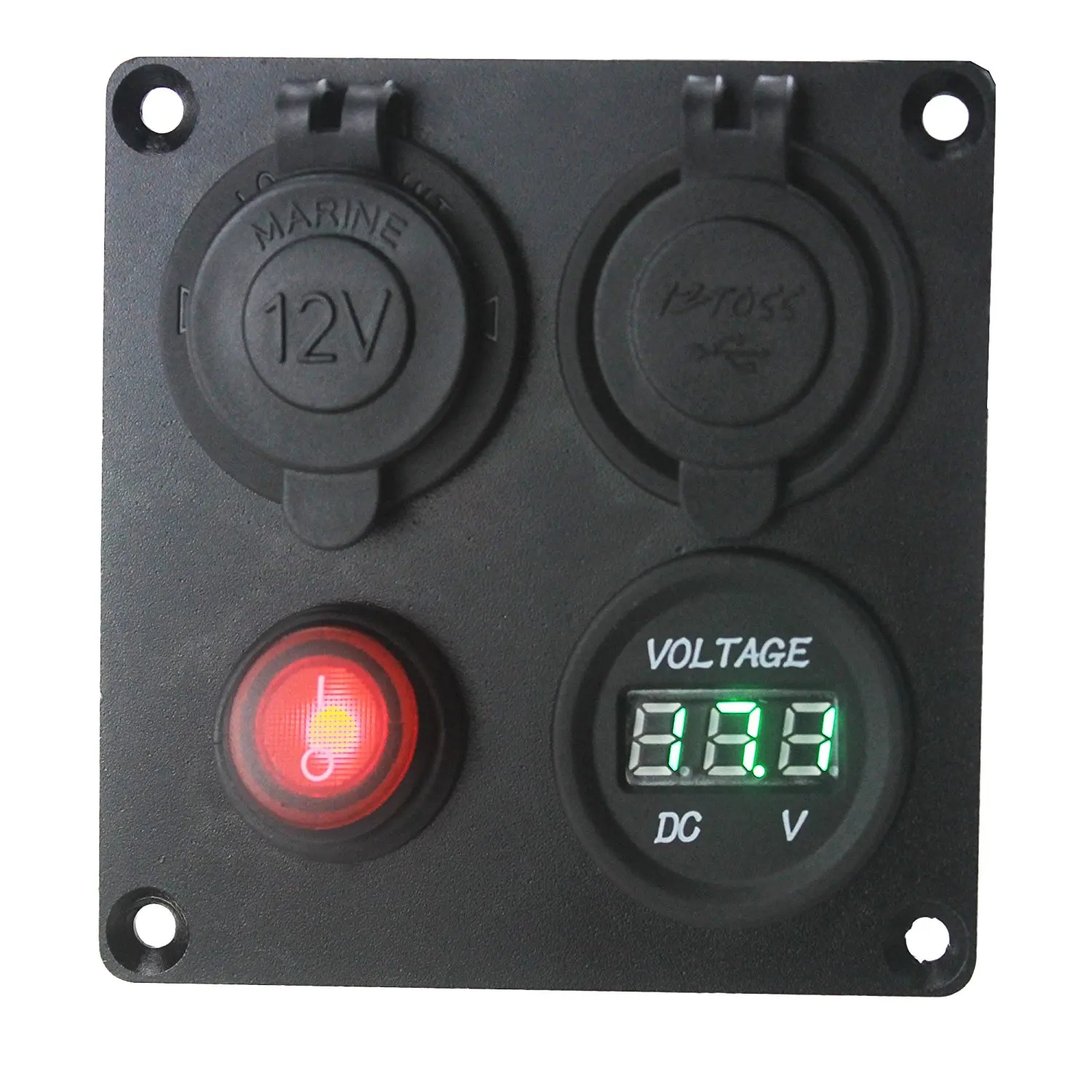 DIY 12-24 в вольтметр прикуриватель двойной USB зарядное устройство с переключателем 4