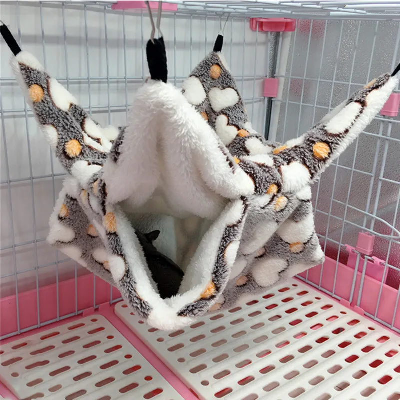 

Small Pet Hammock Double-layer Plush Soft Winter Warm Hanging Nest Sleeping Bed Small Pets Hamster Squirrel Sleep Nest House
