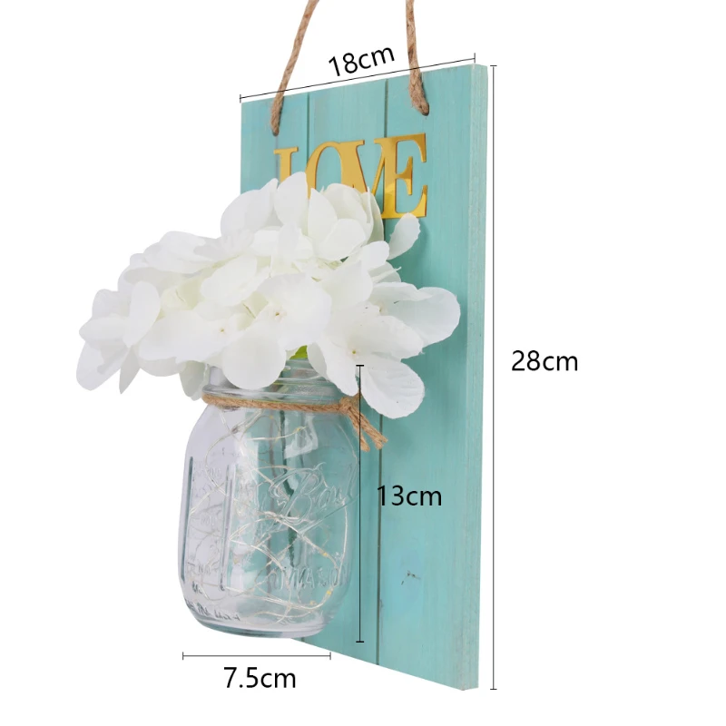 

2Pcs/Set LED Copper Wire String Light Garden Mason Jar Lamp Remote Control Flower Wall Decor/Outdoor Lights /Wall Mount Lamp