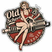 retro aufkleber spark plug old school motorcycles sticker race retro vintage