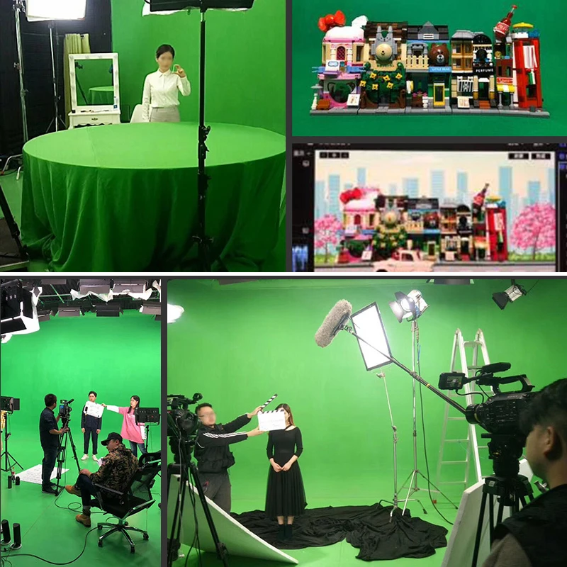 Зеленый экран муслиновый фон для фотосъемки комплект студийного освещения