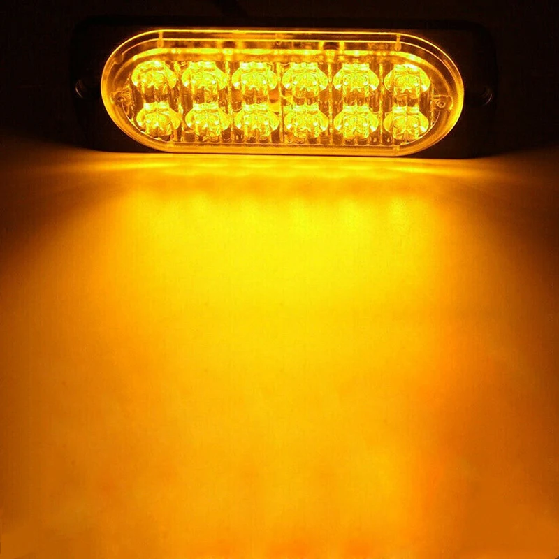 Yellow Light 12-24 В постоянного тока 36 Вт желтый 12 светодиодный автомобильный Грузовик Прицеп предупреждающий безопасность срочная вспышка стробоскоп светильник аварийный Маяк внедорожник Грузовик Прицеп светодиодный светильник - Испускаемый цвет: Yellow Light